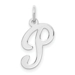 Load image into Gallery viewer, 14K White Gold Initial Letter P Charm Pendant
