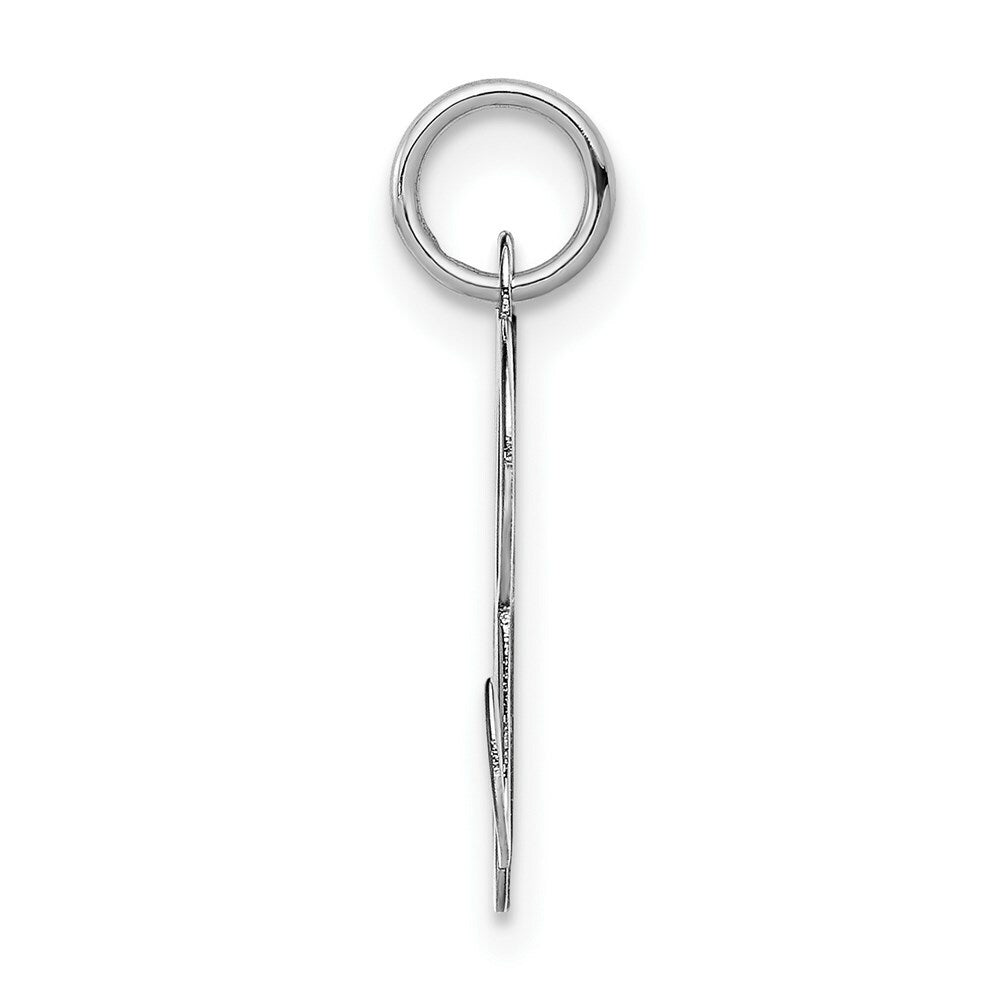 14K White Gold Initial Letter R Charm Pendant