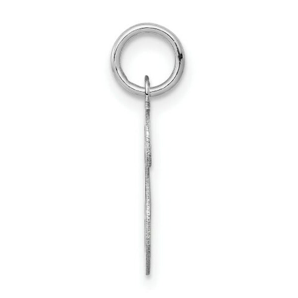 14K White Gold Initial Letter S Charm Pendant