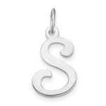 Load image into Gallery viewer, 14K White Gold Initial Letter S Charm Pendant
