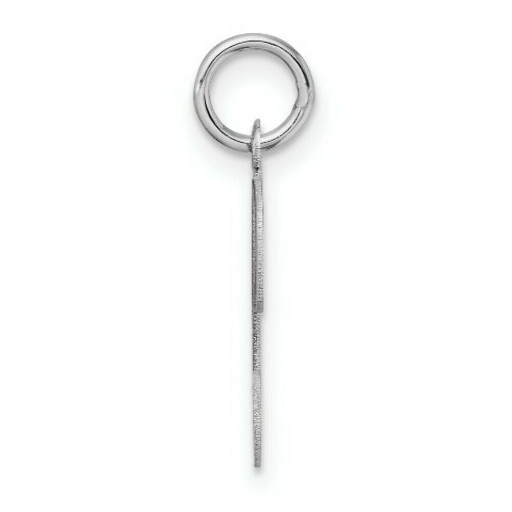 14K White Gold Initial Letter T Charm Pendant
