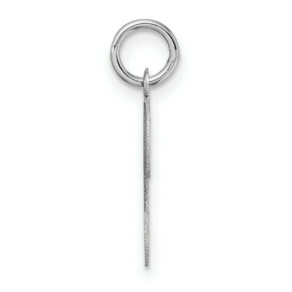 14K White Gold Initial Letter T Charm Pendant