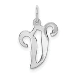 Load image into Gallery viewer, 14K White Gold Initial Letter V Charm Pendant
