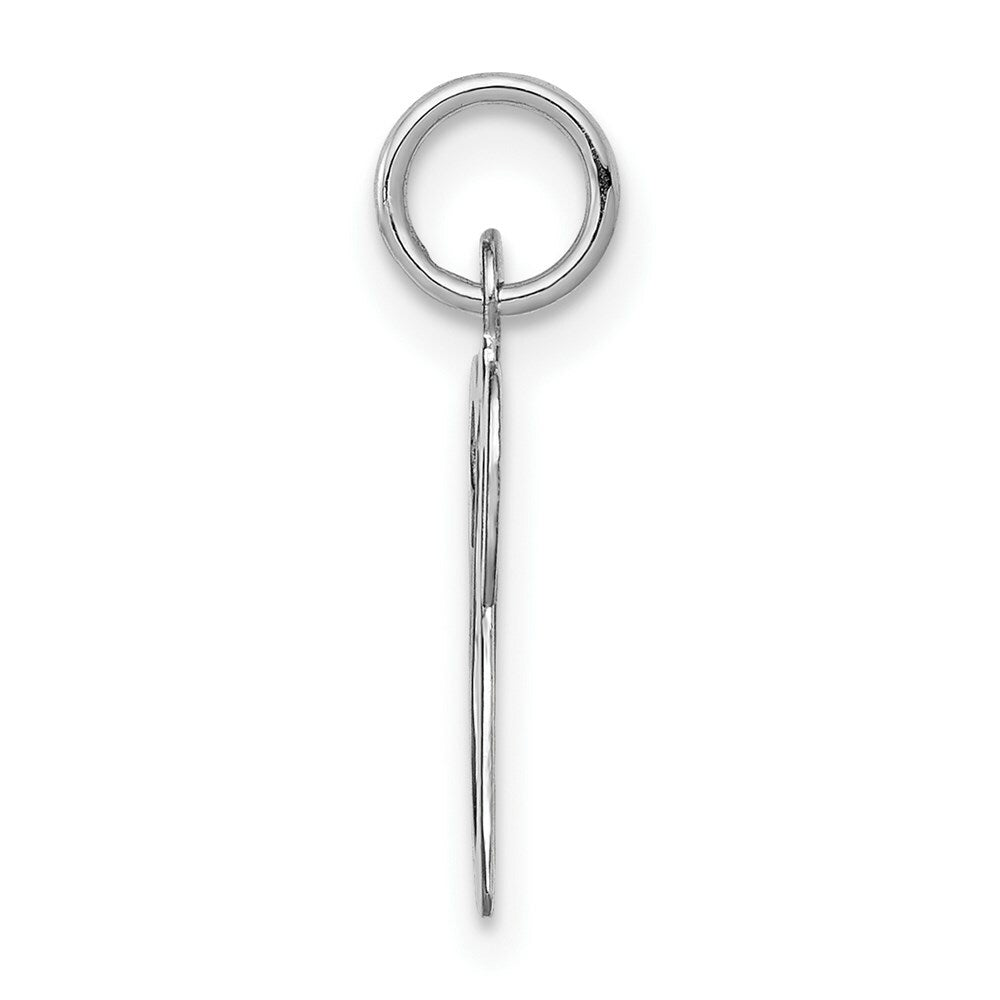 14K White Gold Initial Letter V Charm Pendant