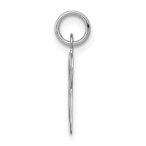 14K White Gold Initial Letter V Charm Pendant