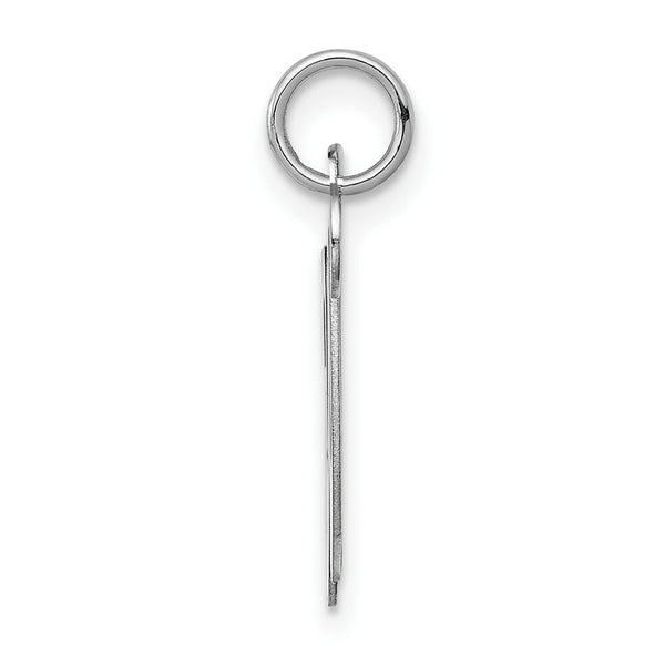 14K White Gold Initial Letter W Charm Pendant