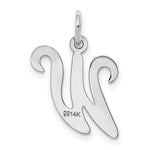 Load image into Gallery viewer, 14K White Gold Initial Letter W Charm Pendant

