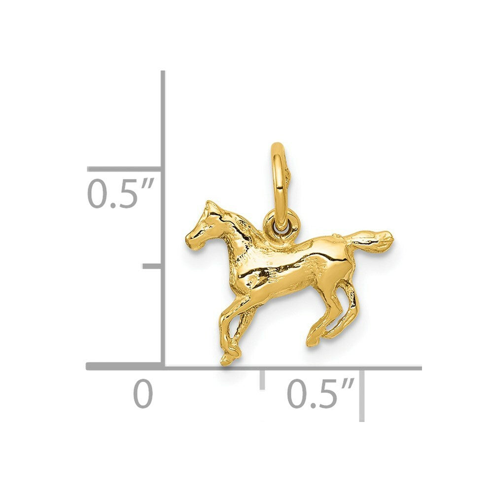 14K Yellow Gold Polished Horse Charm
