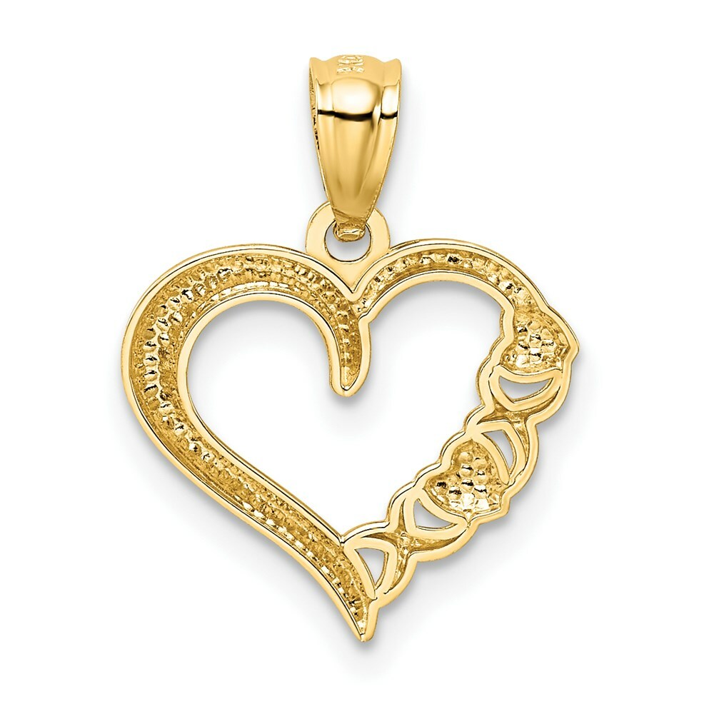 14K Yellow Gold & Rhodium Heart Pendant
