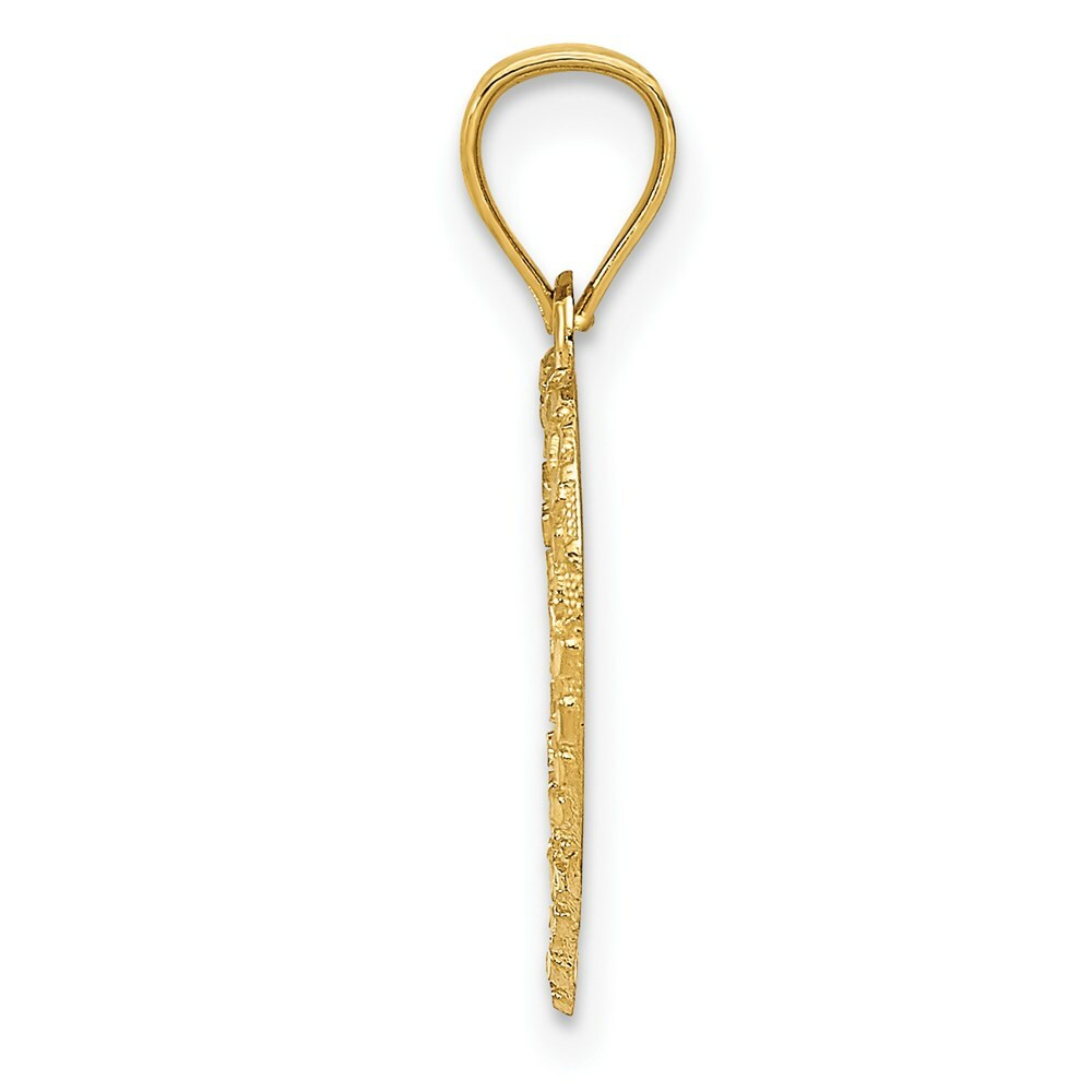 14K Yellow Gold Diamond-cut Nugget Heart Pendant