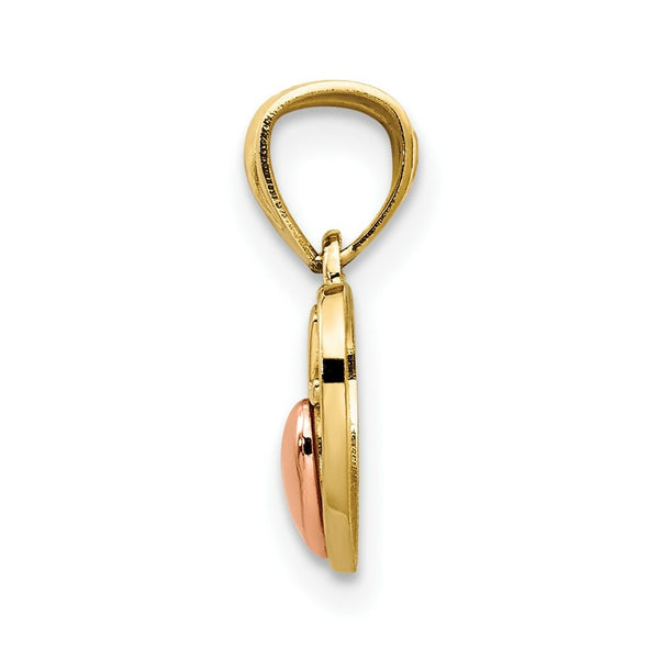 14K Two-tone Gold Mini I Love U Charm
