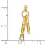 Load image into Gallery viewer, 14K Yellow Gold Large Wedding Rings With CZ Charm Pendant
