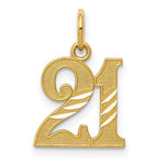 Load image into Gallery viewer, 14K Yellow Gold Diamond-cut 21 Pendant
