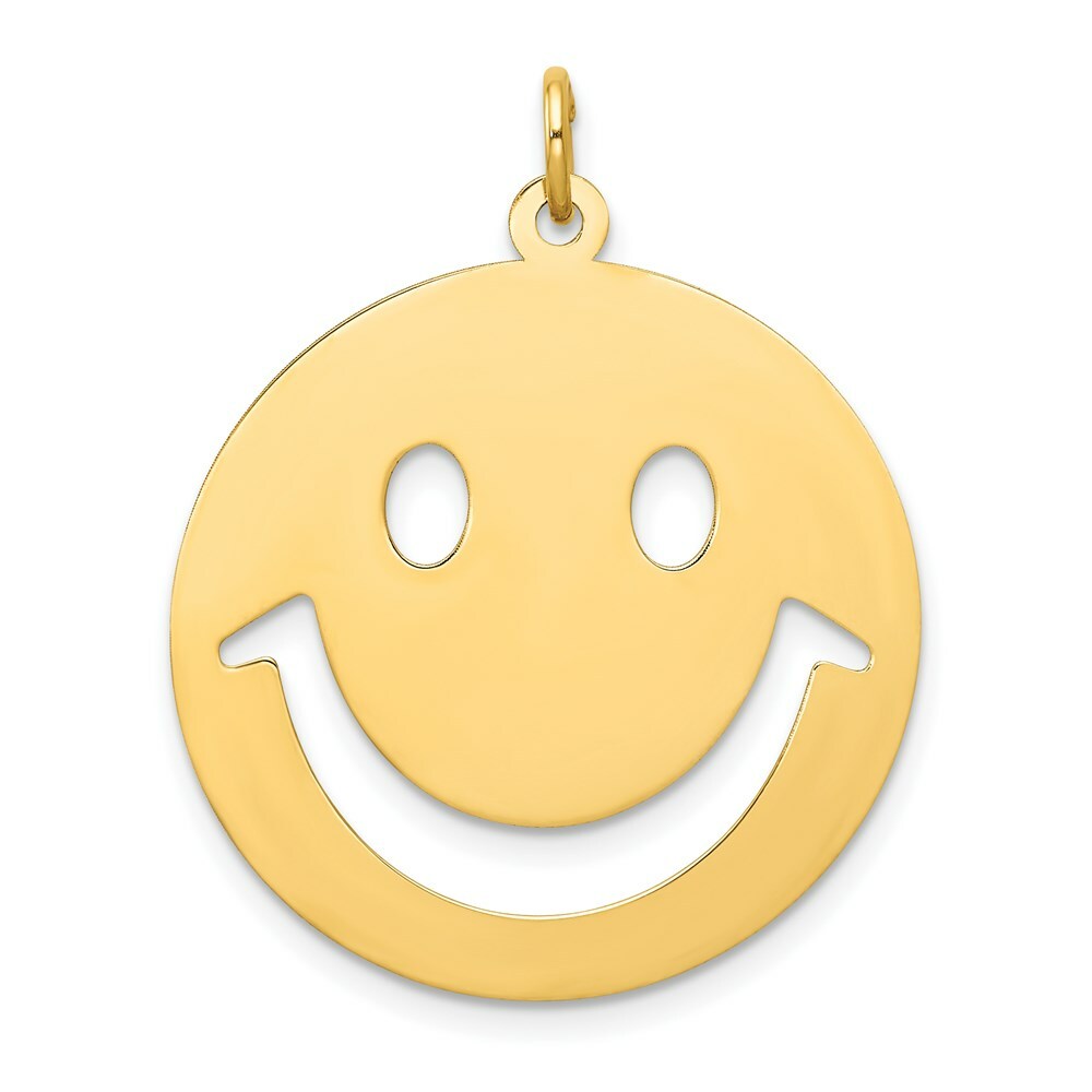 14K Yellow Gold Smiley Face Charm