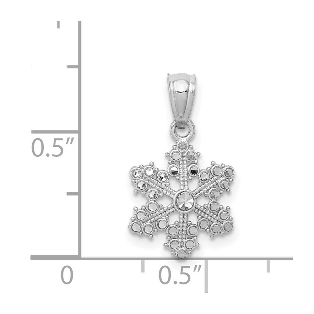 14K White Gold Snowflake Pendant