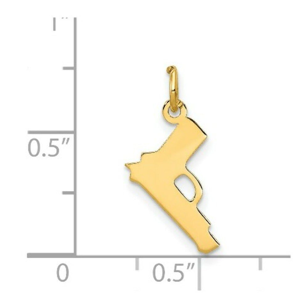 14K Yellow Gold Pistol Charm
