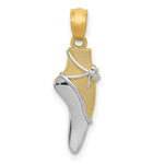 Load image into Gallery viewer, 14K Yellow Gold &amp; Rhodium Ballet Shoe Pendant
