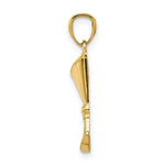 Load image into Gallery viewer, 14K Yellow Gold Martini Glass with Green CZ Olive Pendant
