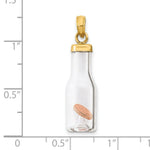Load image into Gallery viewer, 14K Yellow Gold Two-tone 3-D Mini Penny in Glass Bottle Pendant
