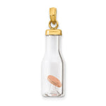 Load image into Gallery viewer, 14K Yellow Gold Two-tone 3-D Mini Penny in Glass Bottle Pendant
