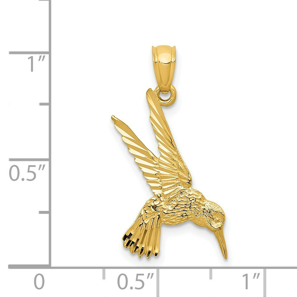 14K Yellow Gold Hummingbird Pendant