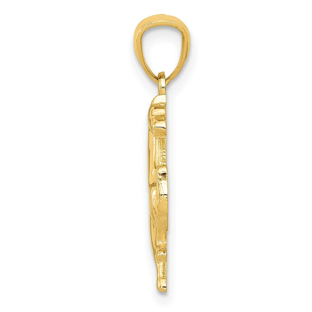 14K Yellow Gold Trotting Horse Pendant