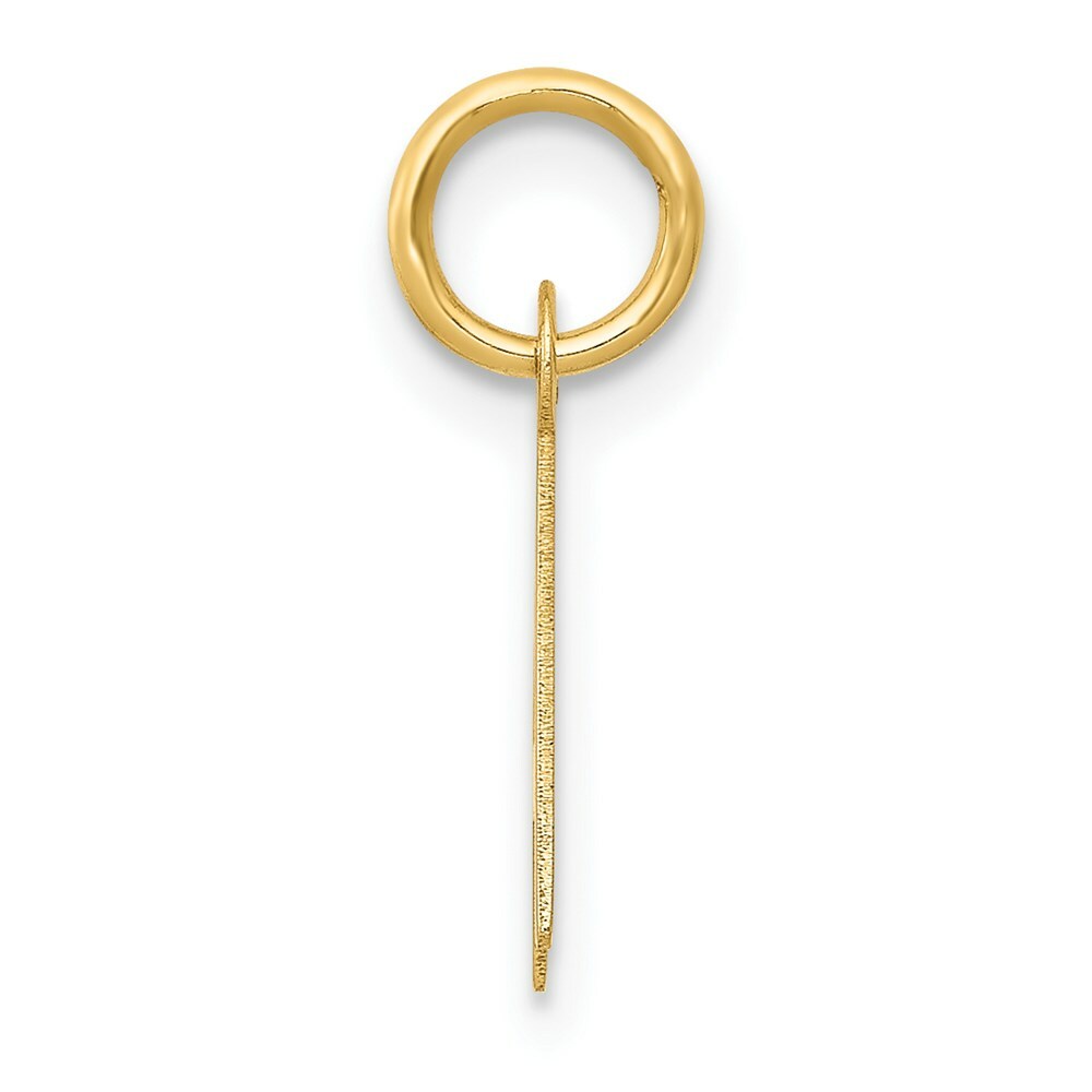 14K Yellow Gold Small Slanted Block Initial Letter A Charm Pendant