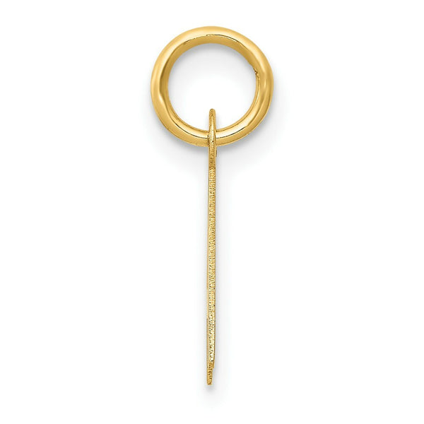 14K Yellow Gold Small Slanted Block Initial Letter A Charm Pendant
