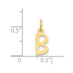 Load image into Gallery viewer, 14K Yellow Gold Small Slanted Block Initial Letter B Charm Pendant
