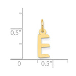 Load image into Gallery viewer, 14K Yellow Gold Small Slanted Block Initial Letter E Charm Pendant
