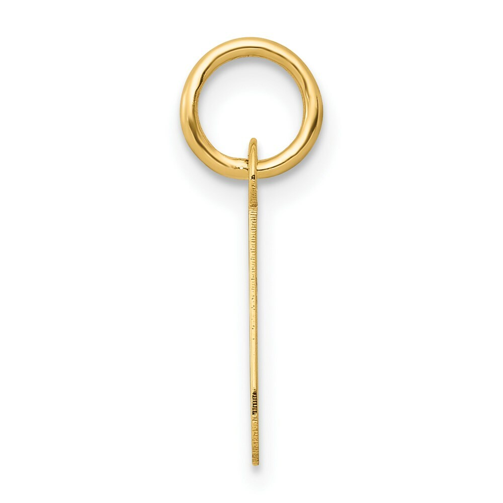 14K Yellow Gold Small Slanted Block Letter Initial J Charm Pendant