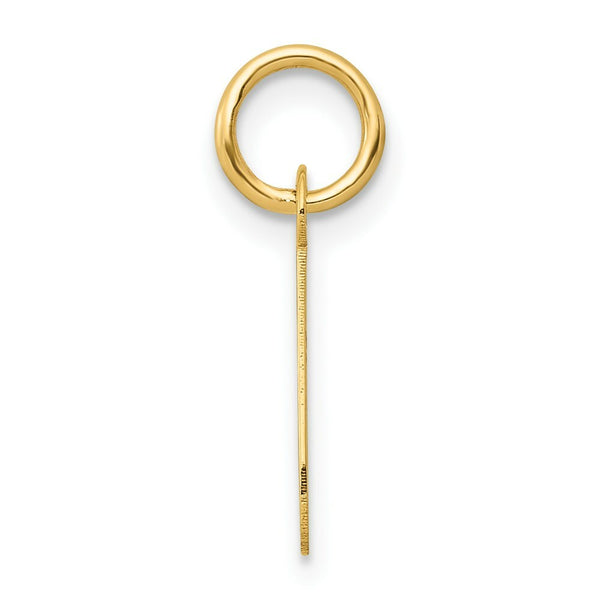 14K Yellow Gold Small Slanted Block Letter Initial J Charm Pendant
