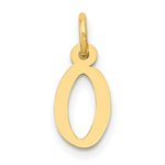 Load image into Gallery viewer, 14K Yellow Gold Small Slanted Block Initial Letter O Charm Pendant
