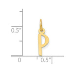 Load image into Gallery viewer, 14K Yellow Gold Small Slanted Block Letter Initial P Charm Pendant
