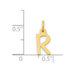 Load image into Gallery viewer, 14K Yellow Gold Small Slanted Block Initial Letter R Charm Pendant
