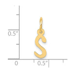 Load image into Gallery viewer, 14K Yellow Gold Small Slanted Block Initial Letter S Charm Pendant
