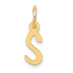 Load image into Gallery viewer, 14K Yellow Gold Small Slanted Block Initial Letter S Charm Pendant

