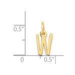 Load image into Gallery viewer, 14K Yellow Gold Small Slanted Block Letter Initial W Charm Pendant
