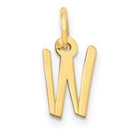 Load image into Gallery viewer, 14K Yellow Gold Small Slanted Block Letter Initial W Charm Pendant
