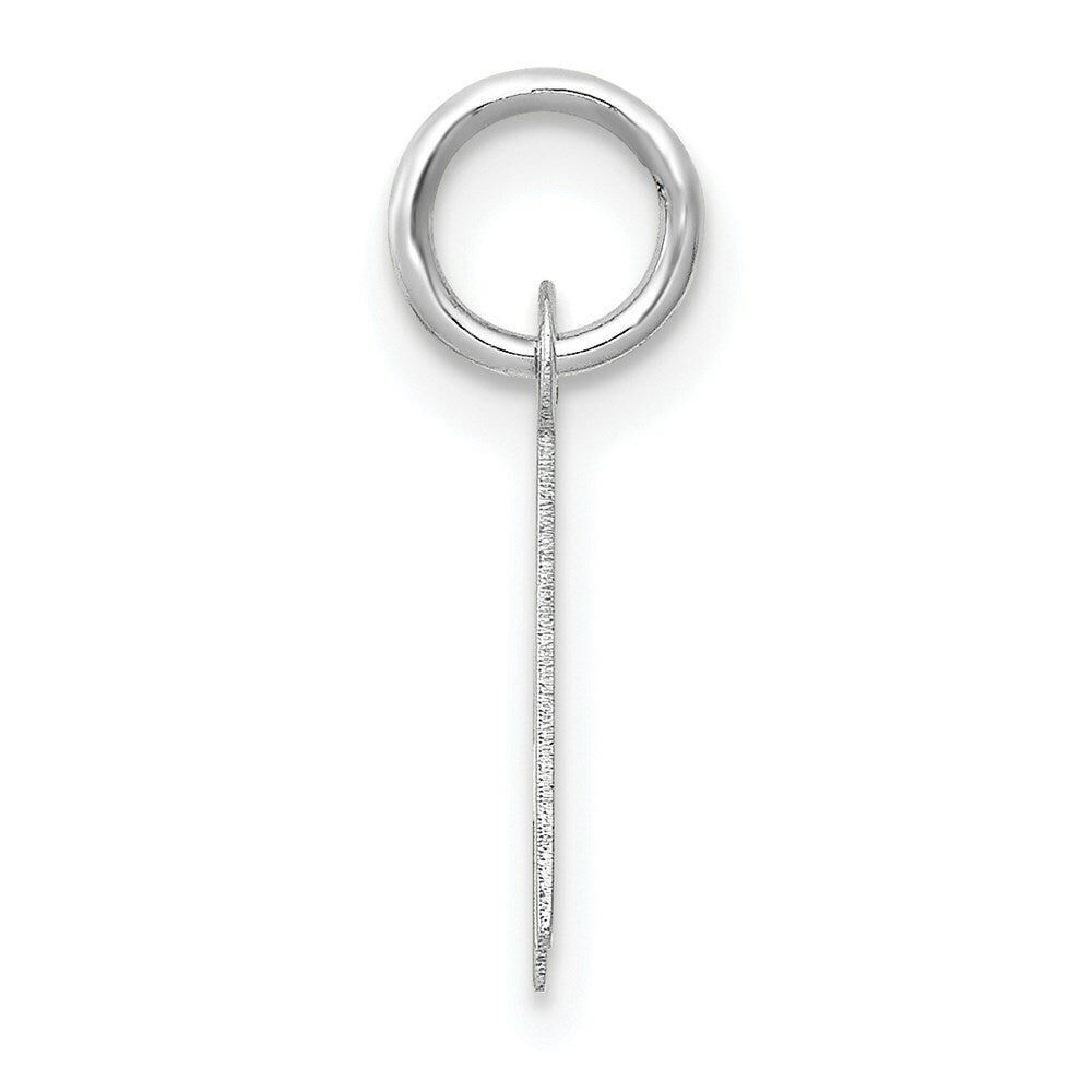 14K White Gold Small Slanted Block Initial Letter A Charm Pendant