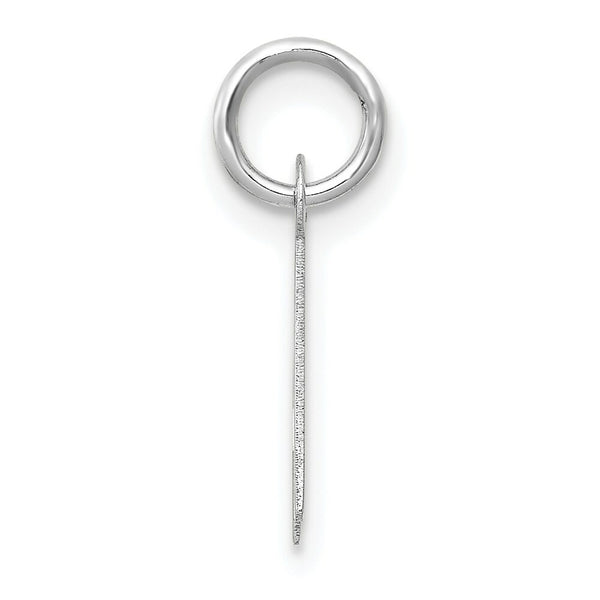 14K White Gold Small Slanted Block Initial Letter A Charm Pendant
