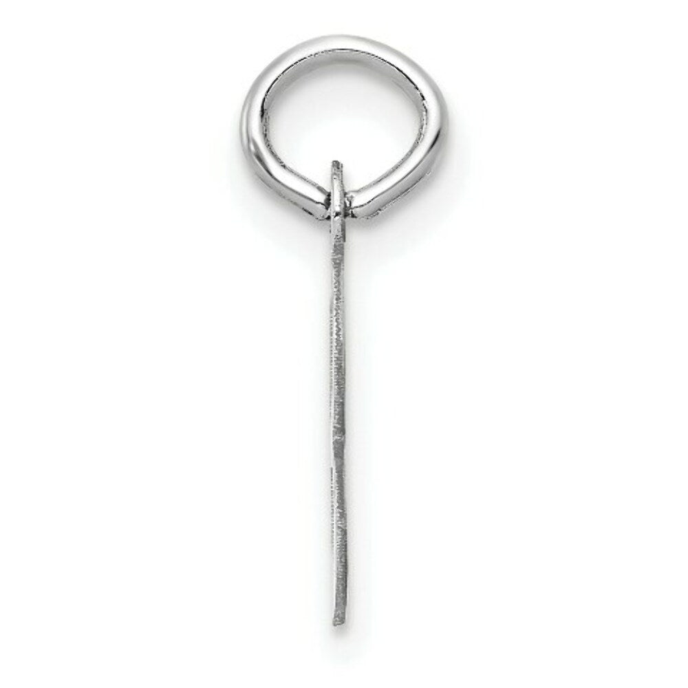 14K White Gold Small Slanted Block Initial Letter B Charm Pendant