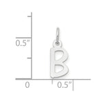 Load image into Gallery viewer, 14K White Gold Small Slanted Block Initial Letter B Charm Pendant
