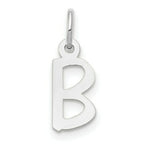 Load image into Gallery viewer, 14K White Gold Small Slanted Block Initial Letter B Charm Pendant
