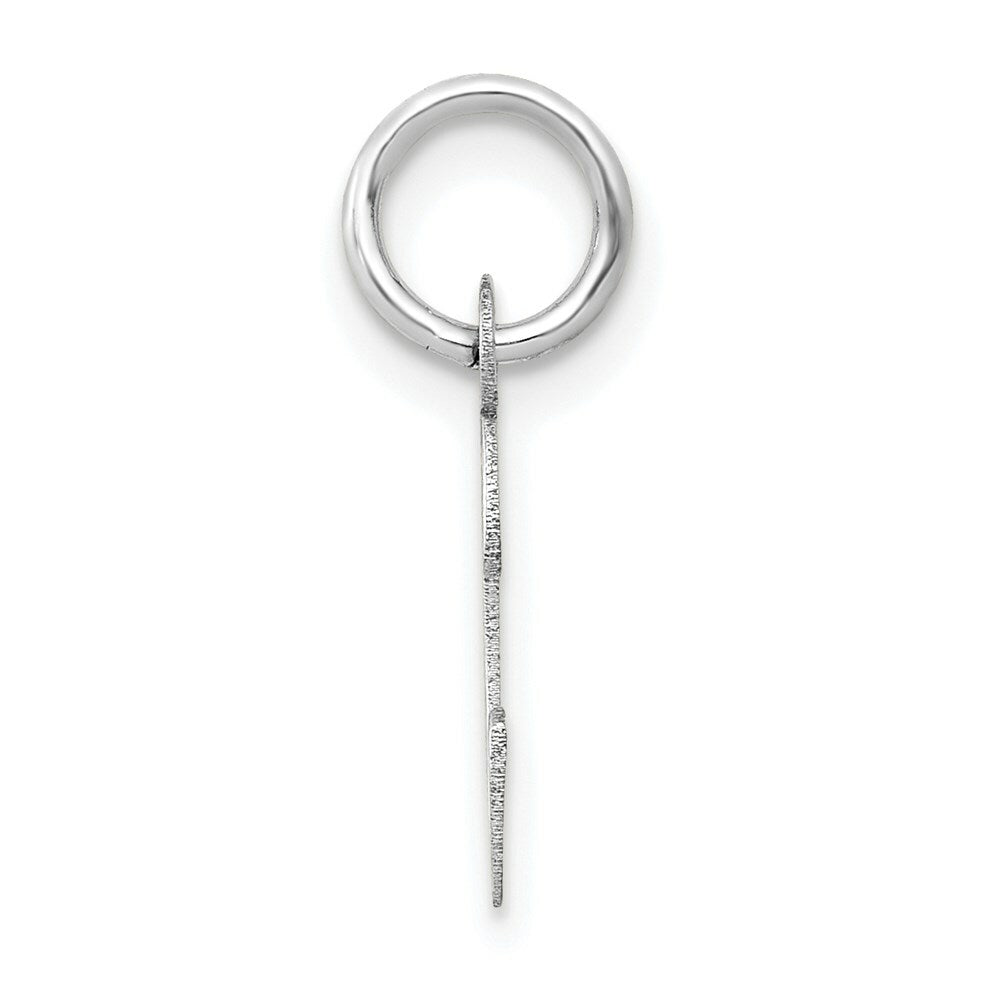14K White Gold Small Slanted Block Initial Letter C Charm Pendant