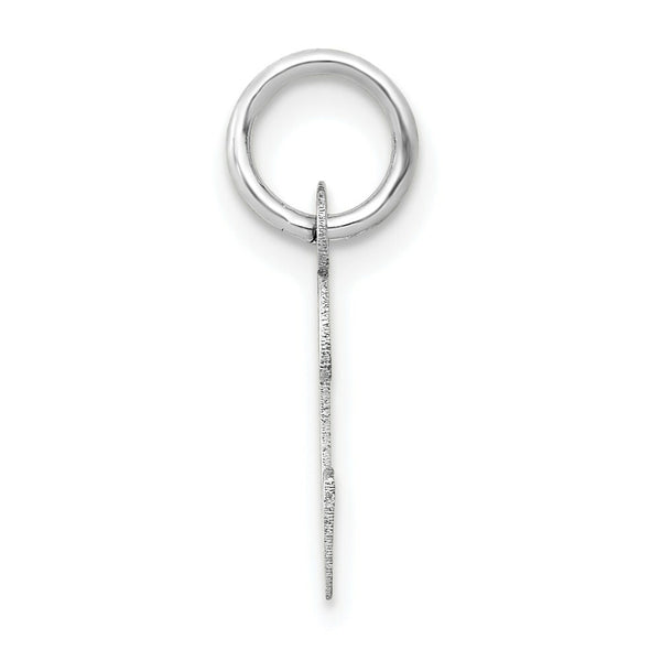 14K White Gold Small Slanted Block Initial Letter C Charm Pendant