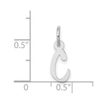 Load image into Gallery viewer, 14K White Gold Small Slanted Block Initial Letter C Charm Pendant
