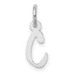 Load image into Gallery viewer, 14K White Gold Small Slanted Block Initial Letter C Charm Pendant
