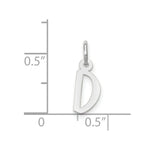 Load image into Gallery viewer, 14K White Gold Small Slanted Block Initial Letter D Charm Pendant
