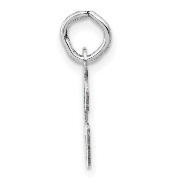 14K White Gold Small Slanted Block Initial Letter G Charm Pendant
